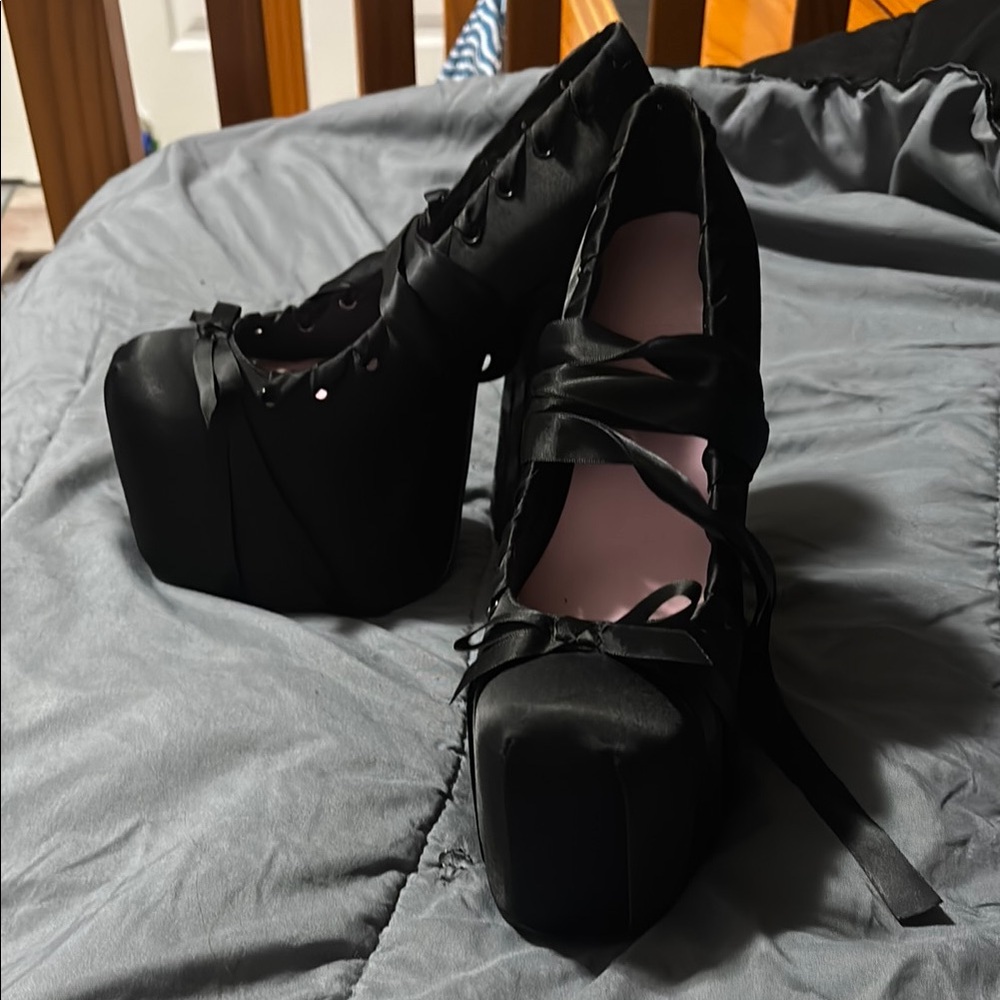 Elegant Black Platform Heels